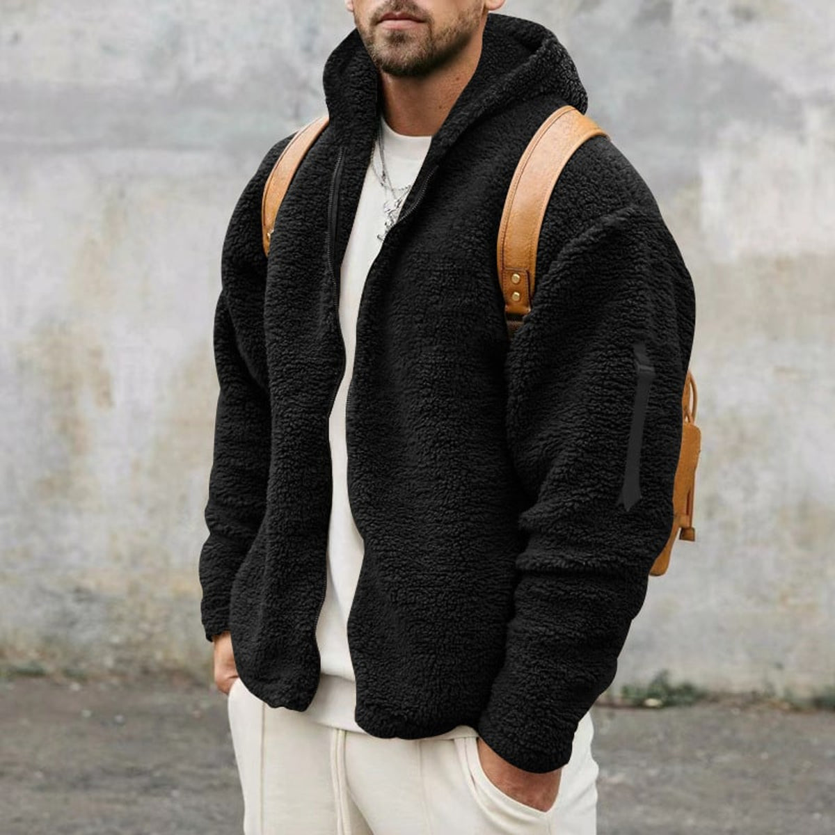 Hooded Fleece Jacket with Plush Casual Fit and Full-Zip Front - Image 7