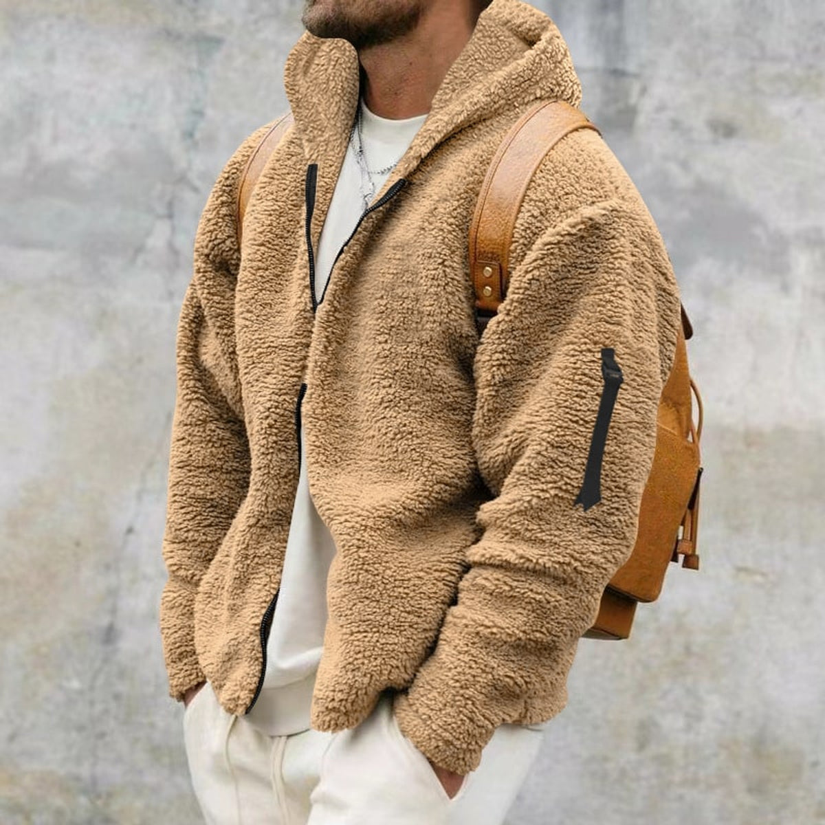 Hooded Fleece Jacket with Plush Casual Fit and Full-Zip Front - Image 6