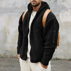Hooded Fleece Jacket with Plush Casual Fit and Full-Zip Front - Image 3