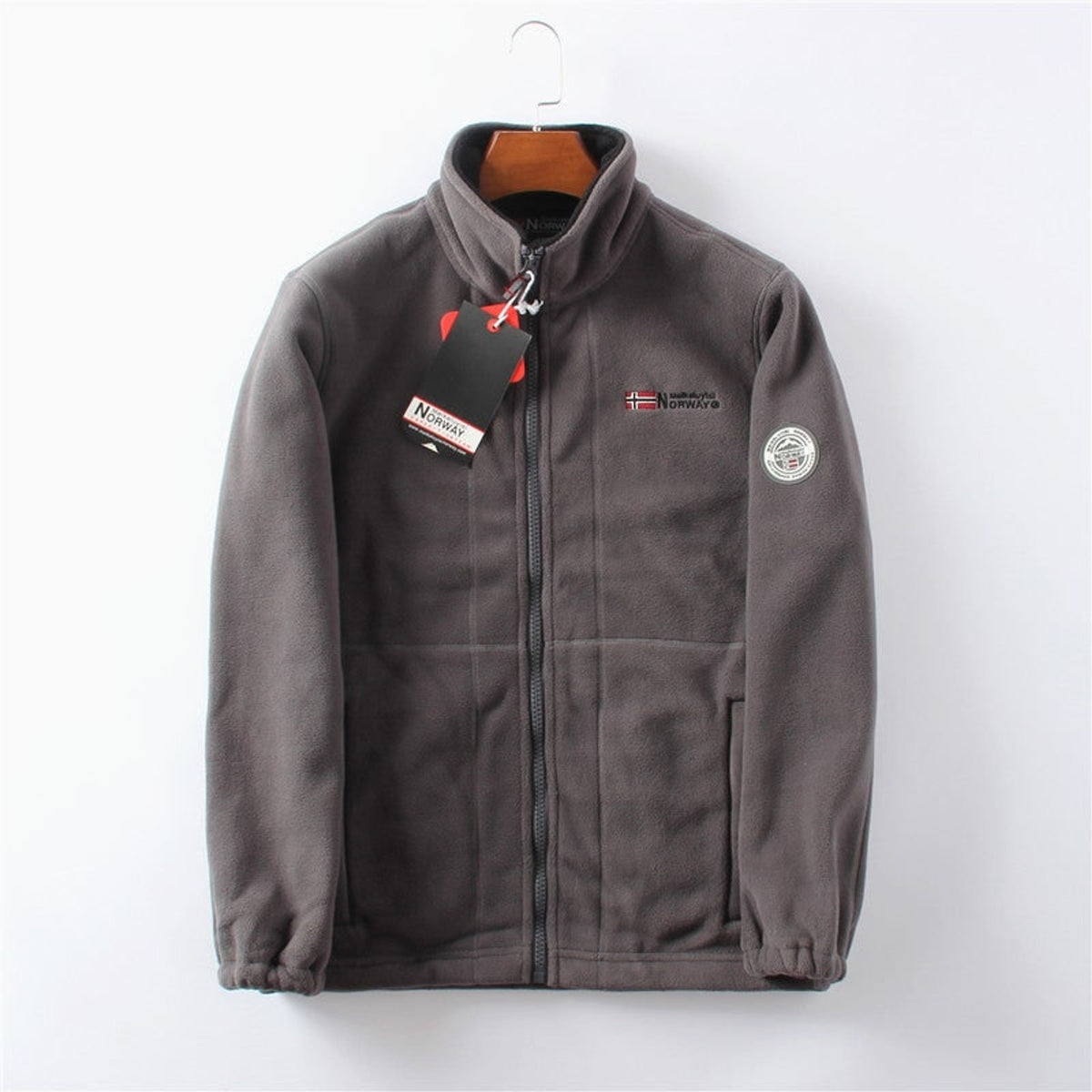 Hooded Fleece Jacket with Windproof Sherpa Design and Full Zip - Image 5