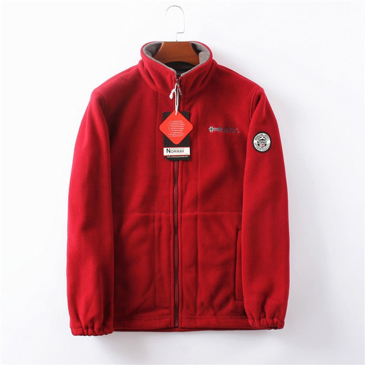 Hooded Fleece Jacket with Windproof Sherpa Design and Full Zip - Image 8