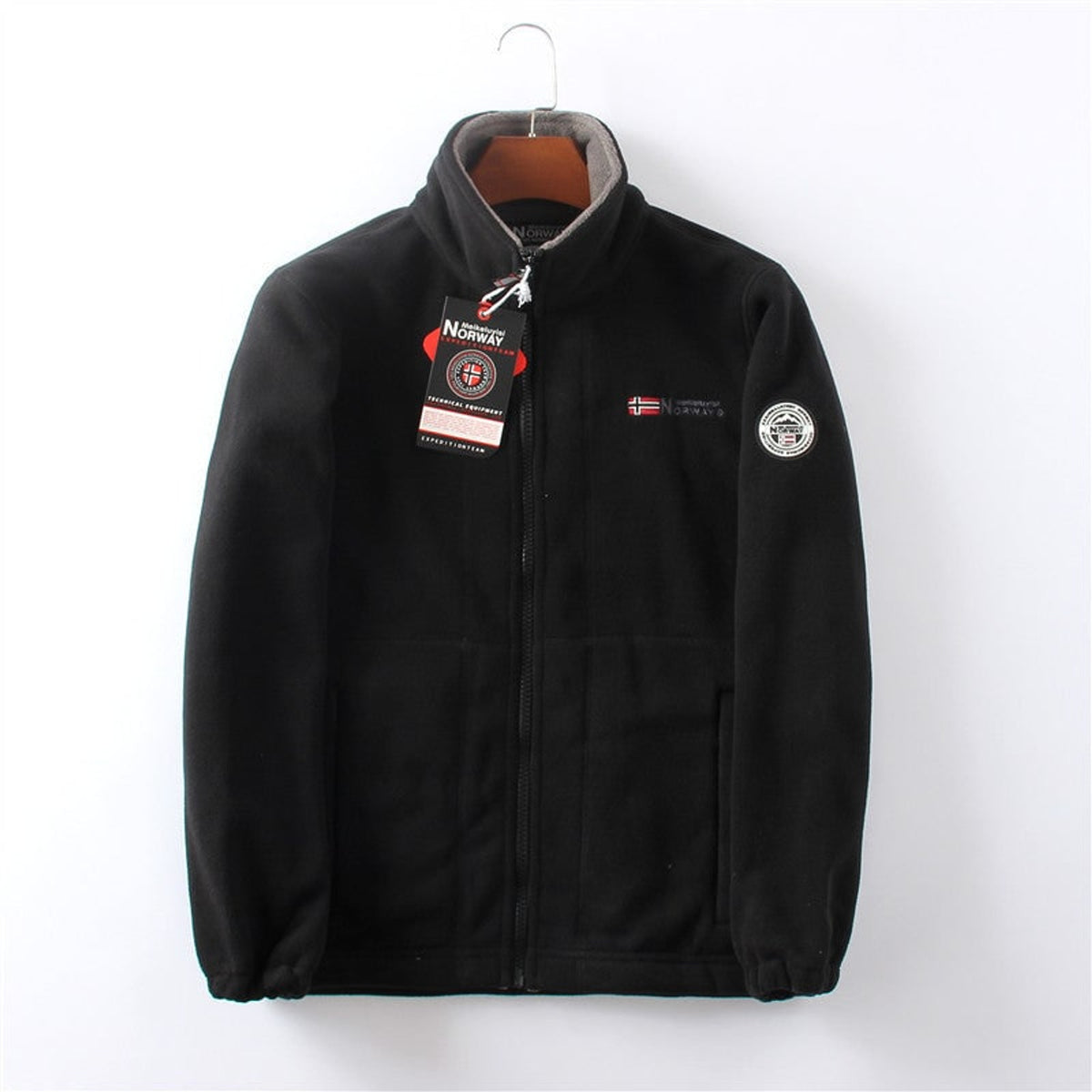 Hooded Fleece Jacket with Windproof Sherpa Design and Full Zip - Image 7