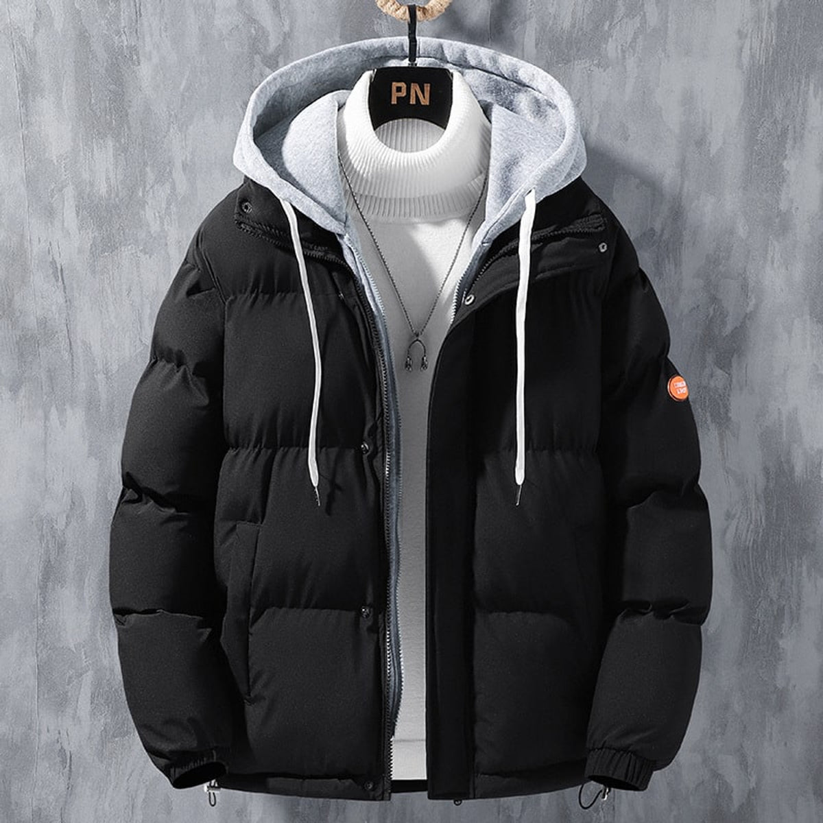Hooded Jacket with Windproof Puffer Design and Zip Front - Image 5
