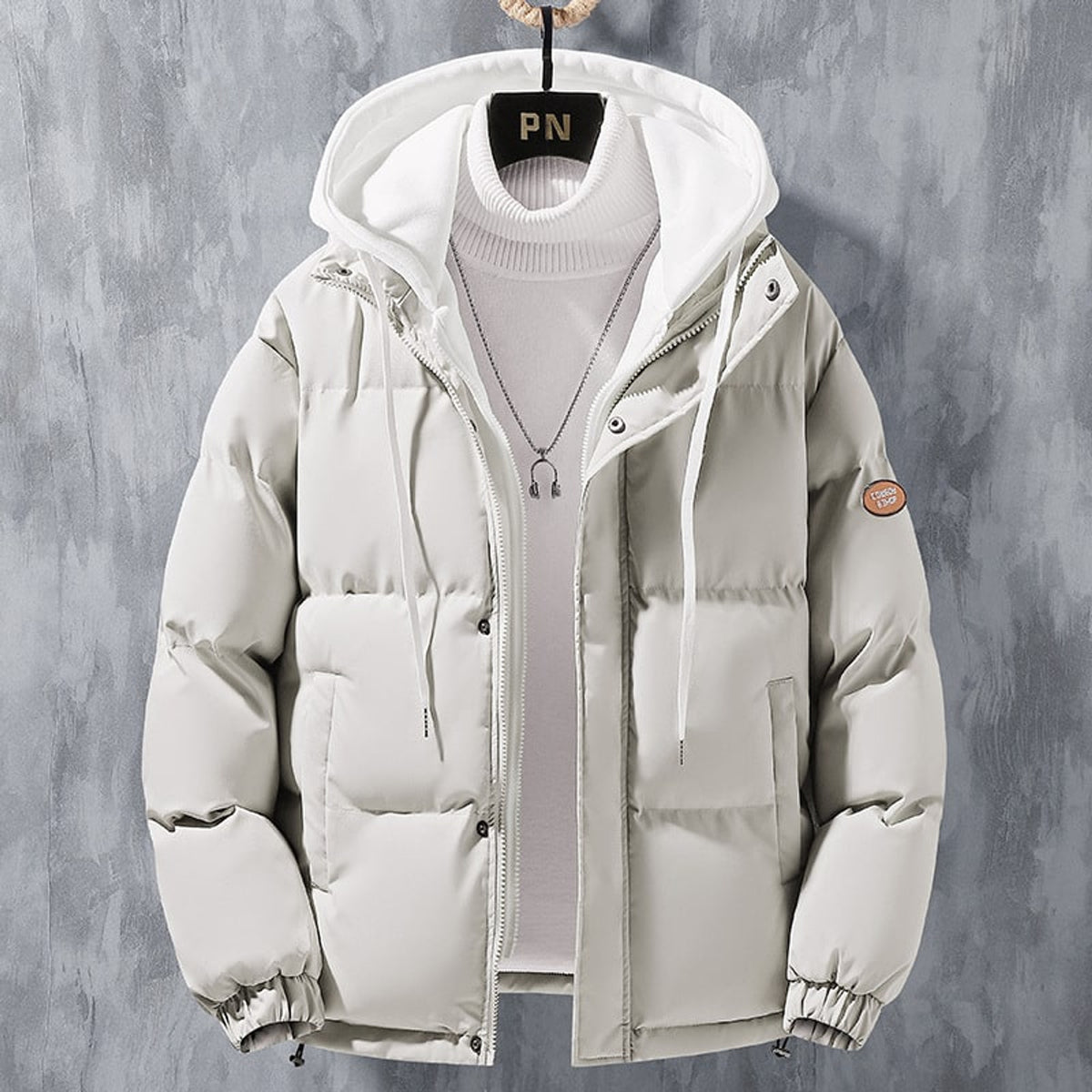 Hooded Jacket with Windproof Puffer Design and Zip Front - Image 6