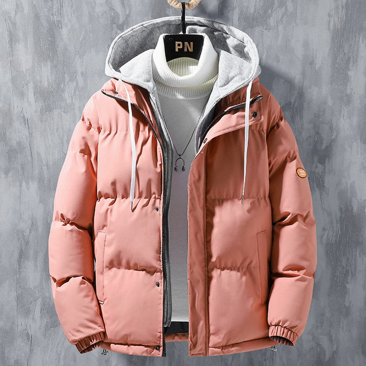 Hooded Jacket with Windproof Puffer Design and Zip Front - Image 7