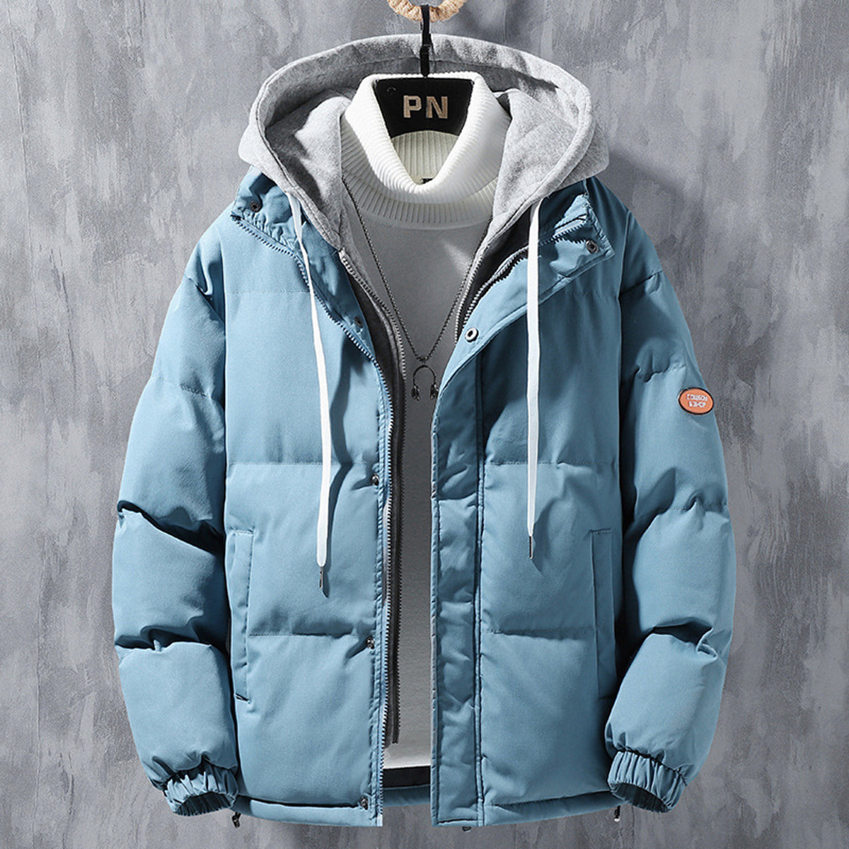 Hooded Jacket with Windproof Puffer Design and Zip Front - Image 8