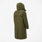 Women's Hooded Trench Coat Long Button-Front - angle