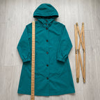 Women's Hooded Trench Coat Long Button-Front - scale