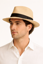 NOVA | Men's Handcrafted Straw Panama Hat | Classic Wide Brim Summer Sun Hat