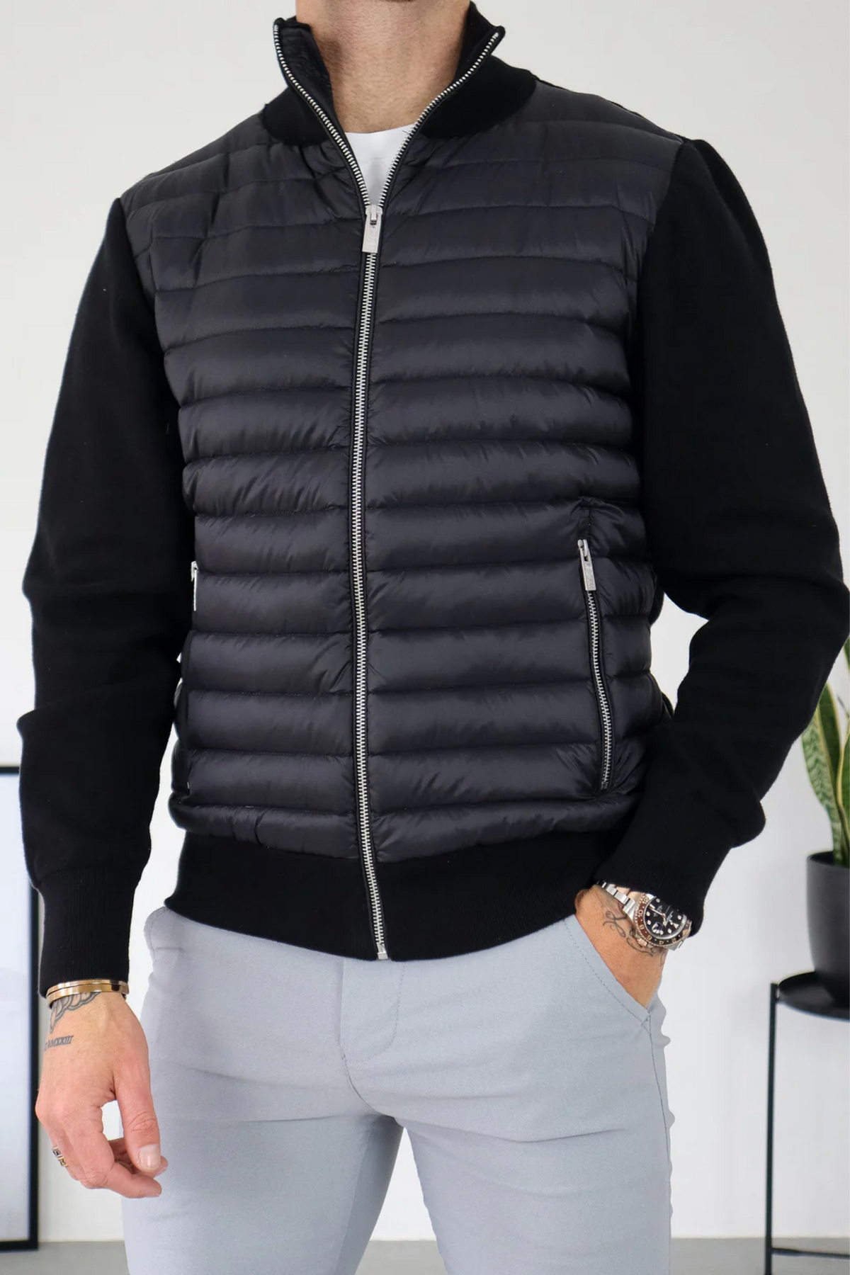 Hybrid Jacket with Streamlined Tailored Fit and Quilted Front - Image 2
