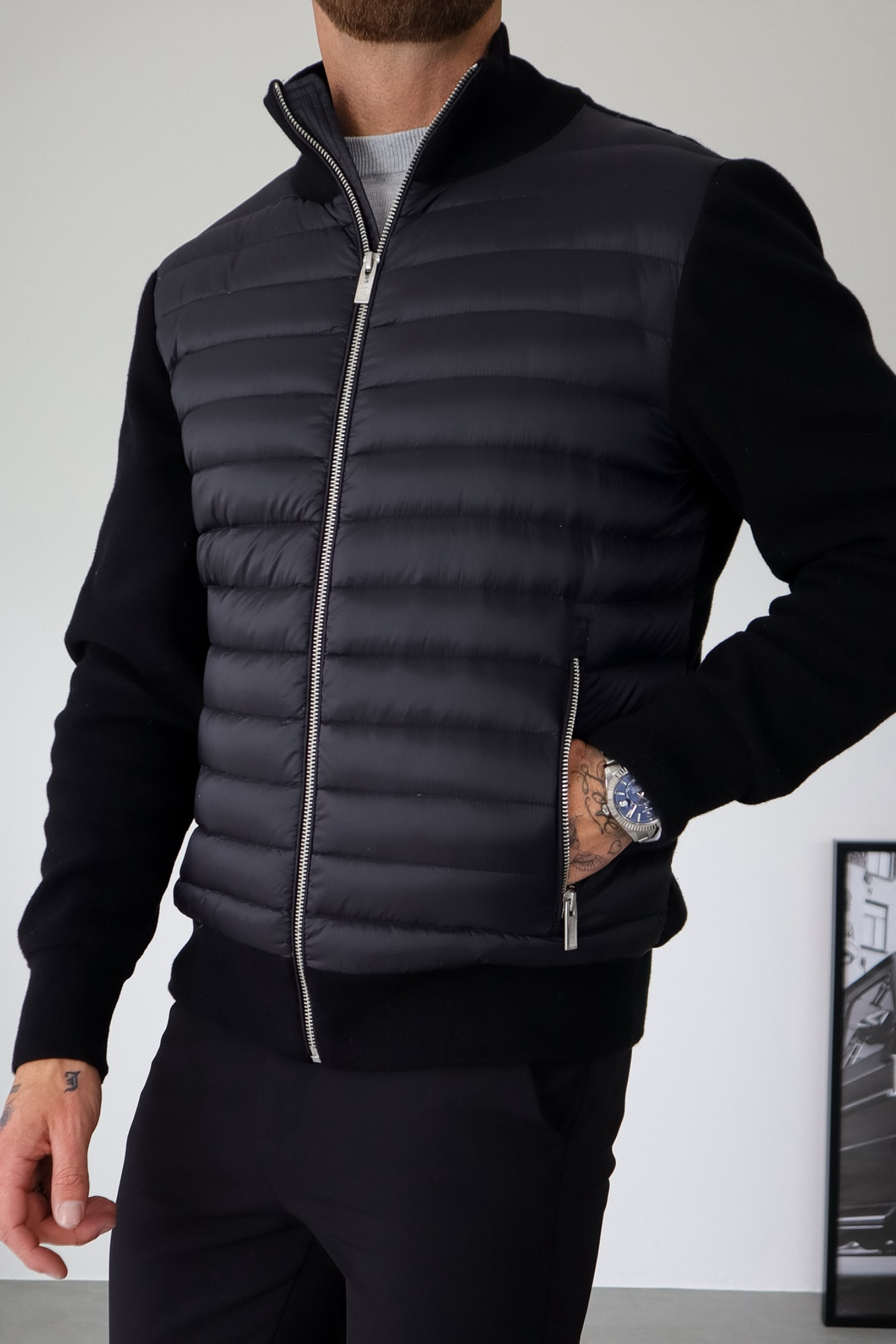 Hybrid Jacket with Streamlined Tailored Fit and Quilted Front - Image 4