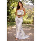 NOVA | Floral Wedding Guest Dress – Elegant Floral Satin Maxi Formal Dress