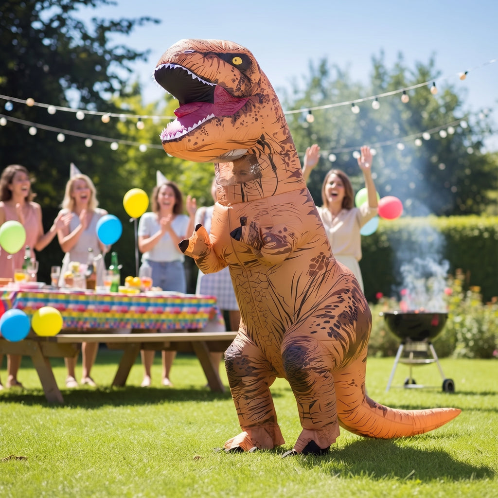 Halloween Inflatable Costume Dinosaur With Built-In Fan Blow Up T-Rex Outfit For Instant Inflation - hero