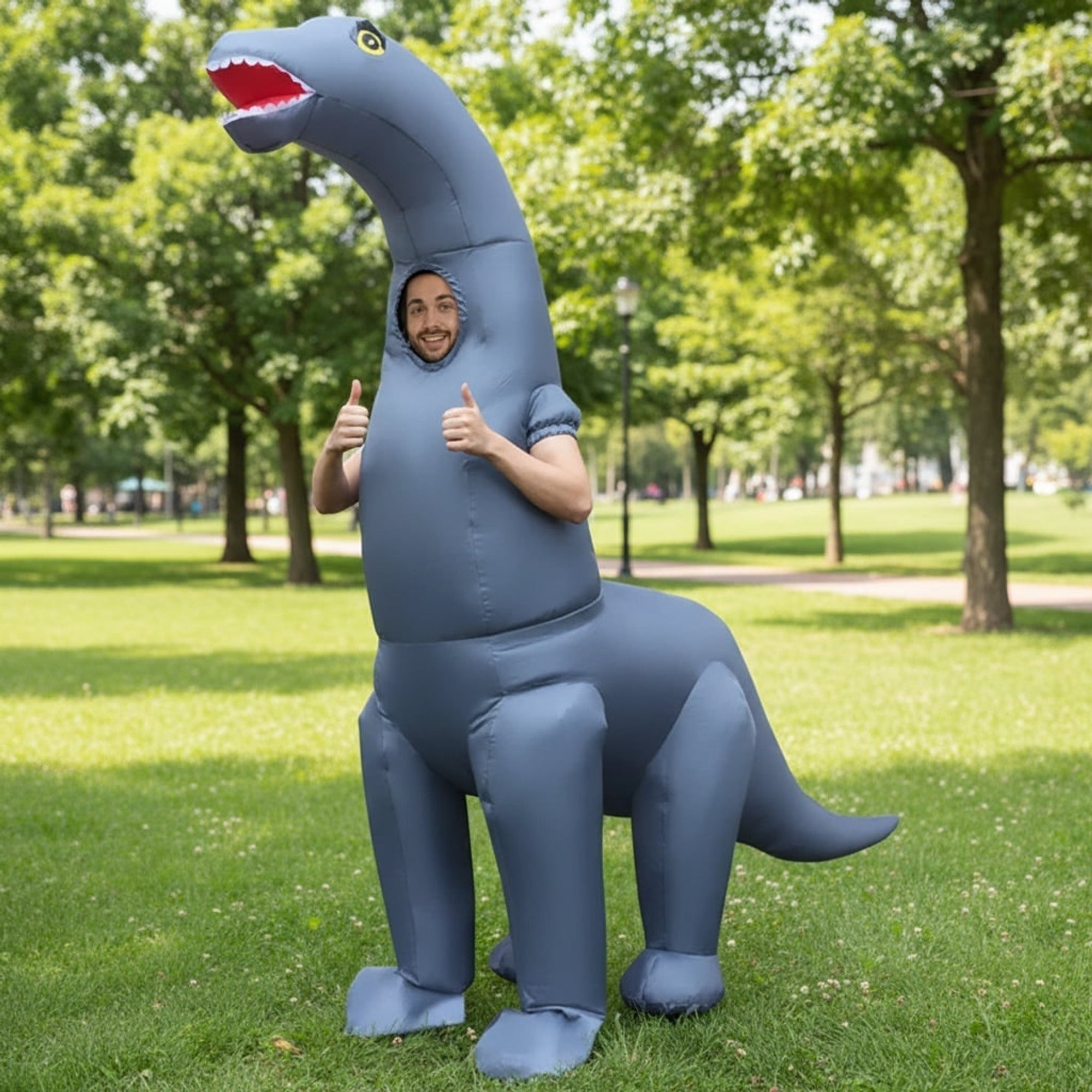 Inflatable Dinosaur Costume Party Costume For Halloween With Long Neck Dino Design Lightweight & Durable Instant Dino Impact Wear - Image 1