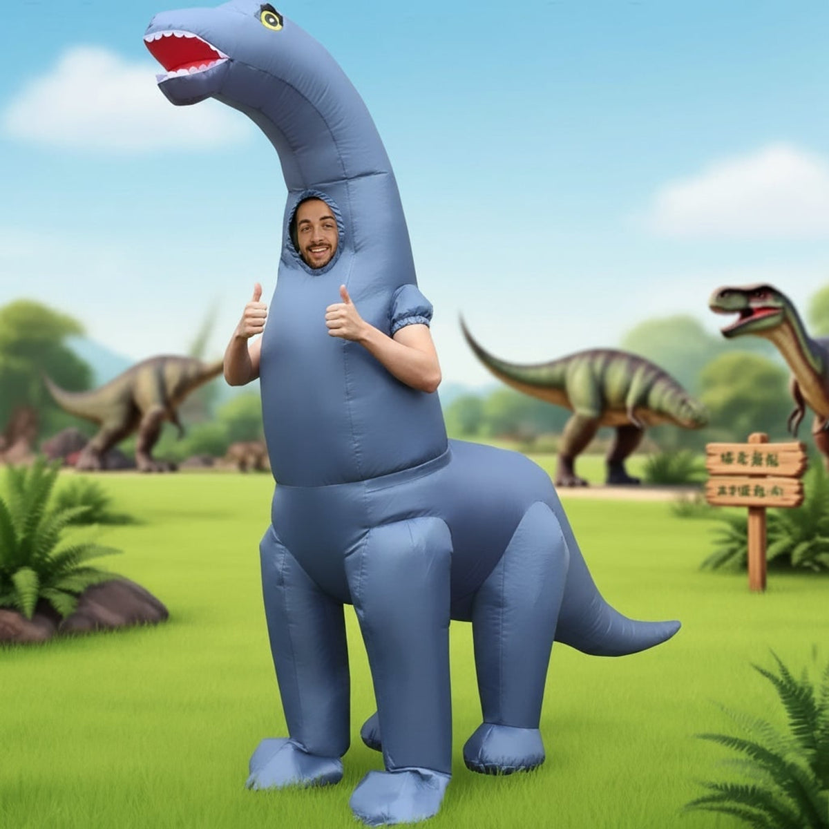 Inflatable Dinosaur Costume Party Costume For Halloween With Long Neck Dino Design Lightweight & Durable Instant Dino Impact Wear - Image 2