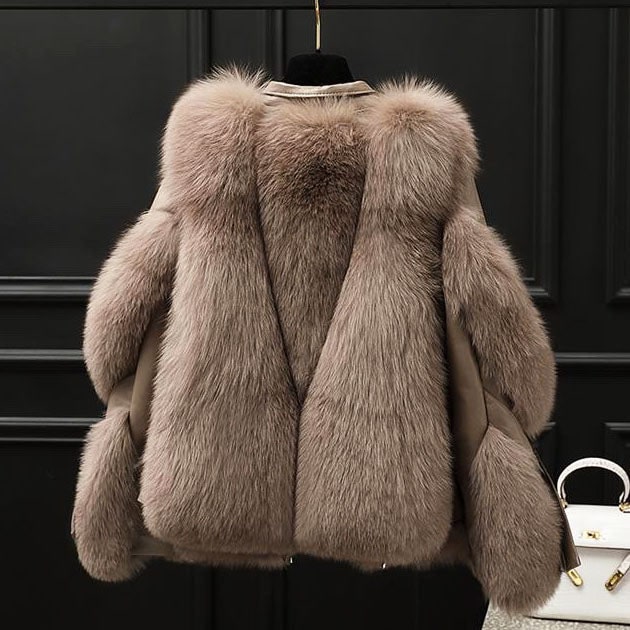 Jacket with Plush Collar and Zip Front - Image 4