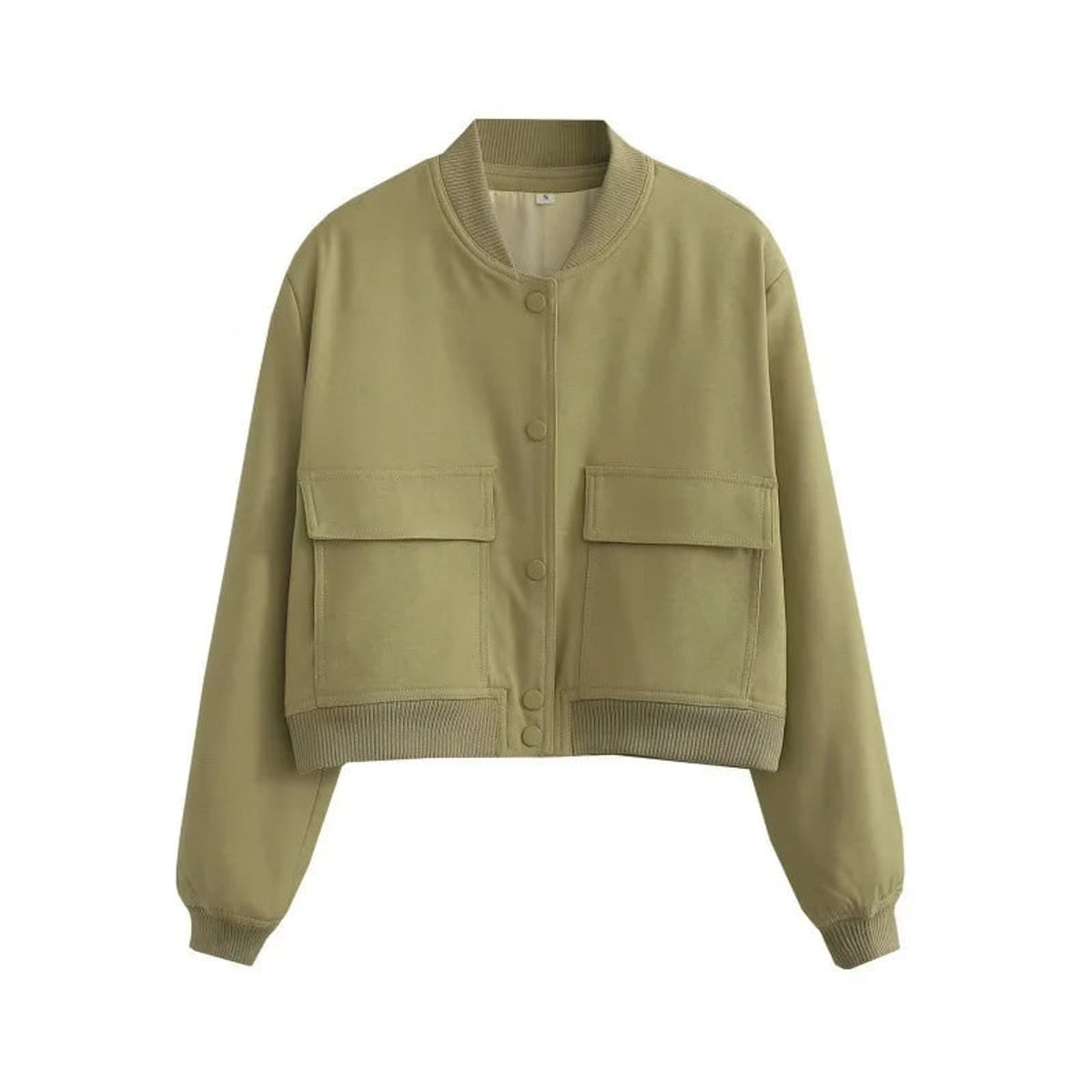 Jacket with Streamlined Cropped Fit and Snap Flap Pockets - Image 10