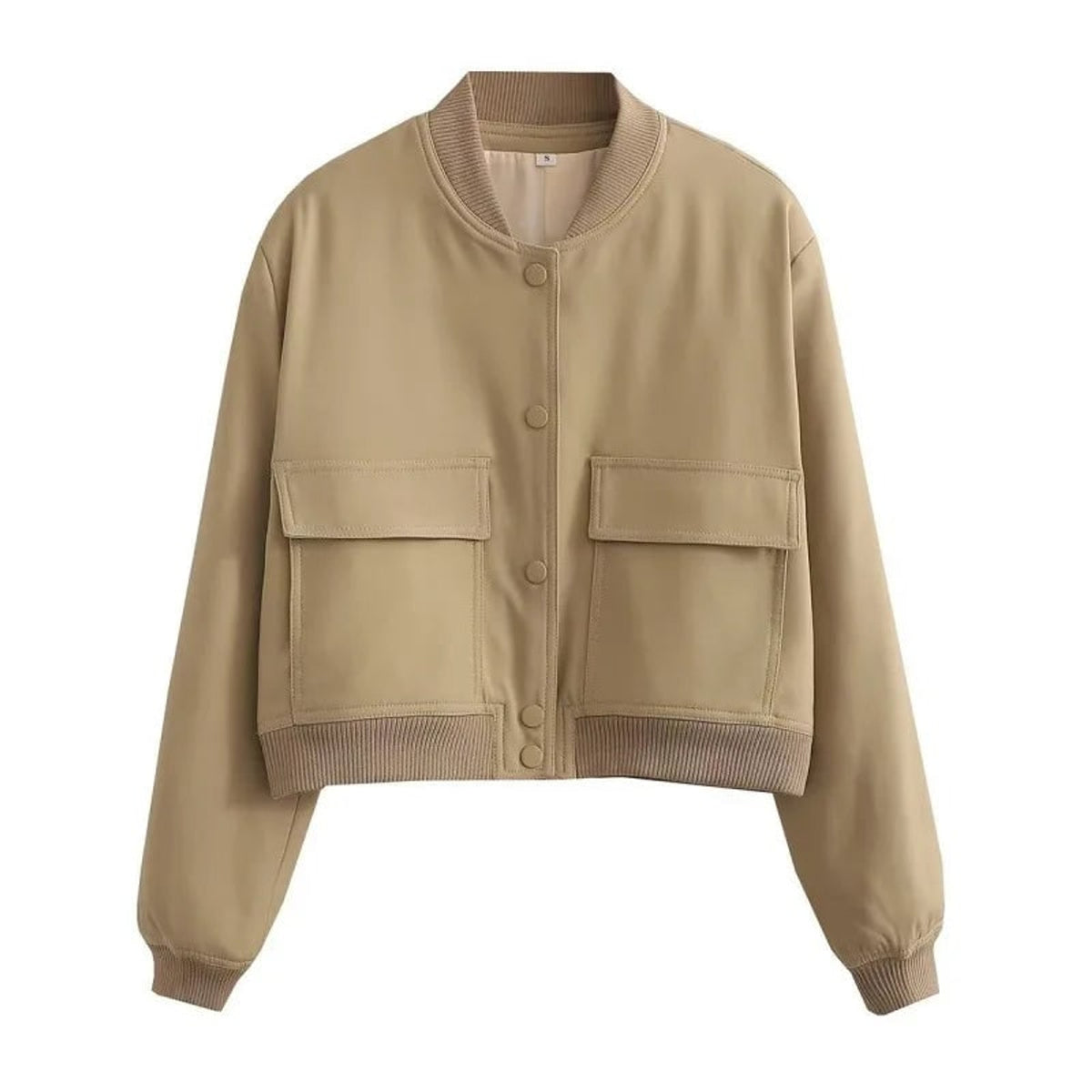 Jacket with Streamlined Cropped Fit and Snap Flap Pockets - Image 11