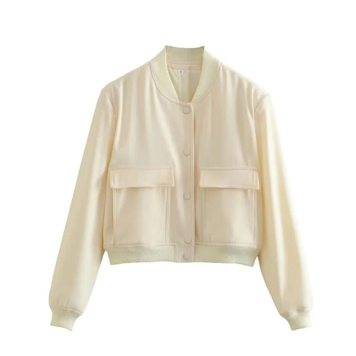 Jacket with Streamlined Cropped Fit and Snap Flap Pockets - Image 7