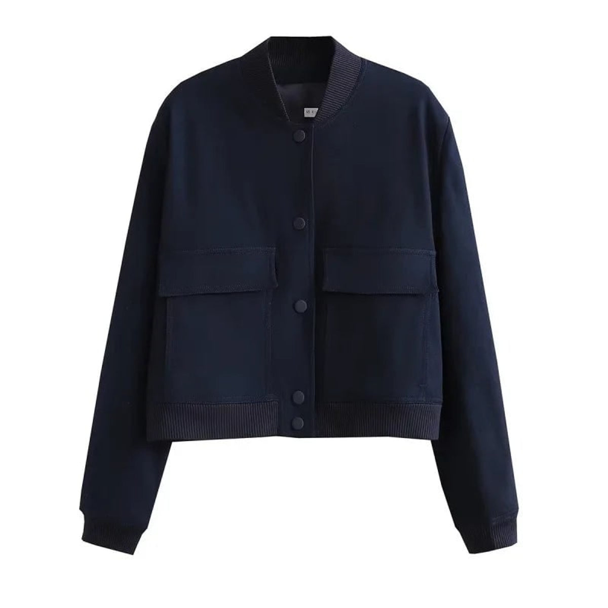 Jacket with Streamlined Cropped Fit and Snap Flap Pockets - Image 8