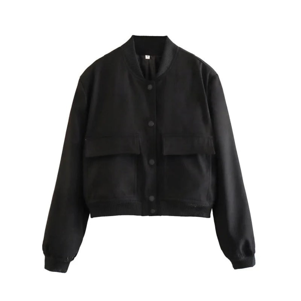 Jacket with Streamlined Cropped Fit and Snap Flap Pockets - Image 9