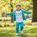Kids Halloween Costume Three-piece Tracksuit Set With Numbers And Side Stripes - Image 1
