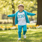 Kids Halloween Costume Three-piece Tracksuit Set With Numbers And Side Stripes - Image 1
