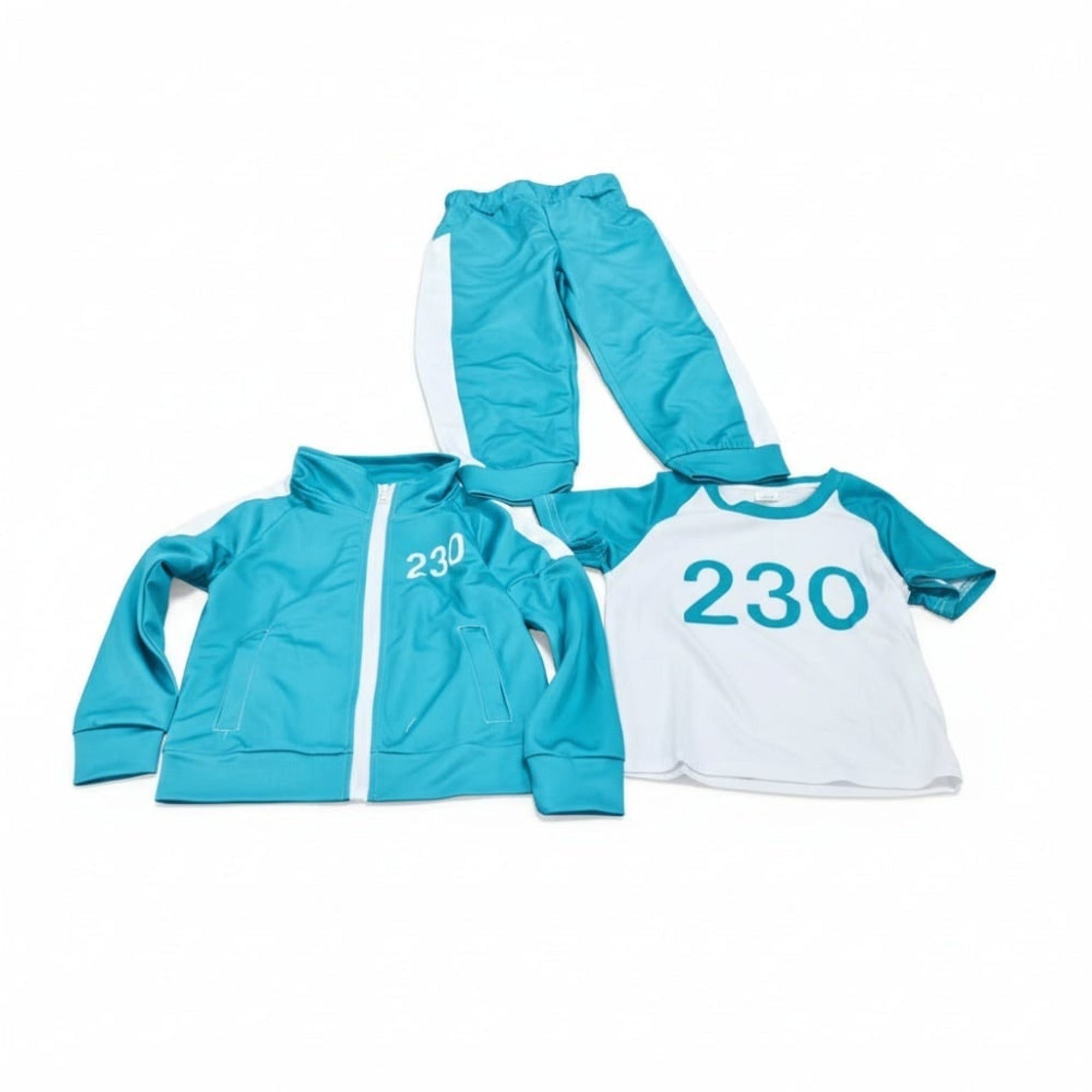 Kids Halloween Costume Three-piece Tracksuit Set With Numbers And Side Stripes - Image 6