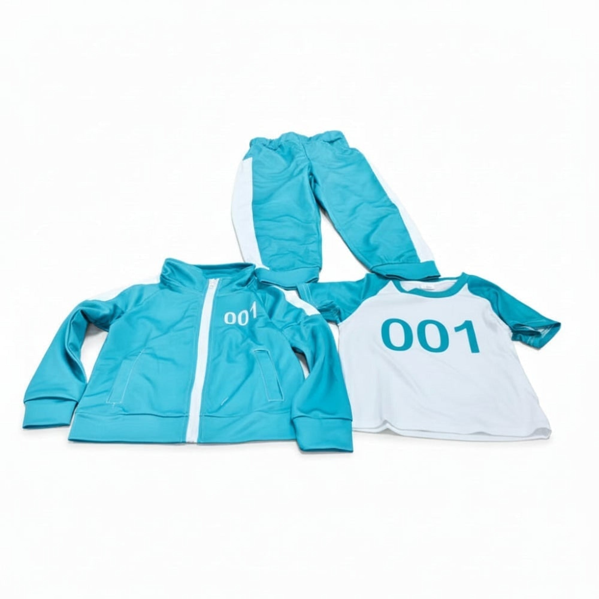 Kids Halloween Costume Three-piece Tracksuit Set With Numbers And Side Stripes - Image 2