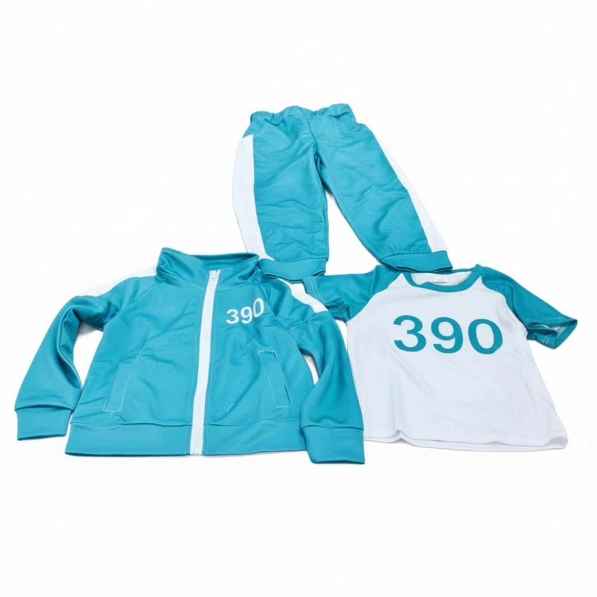 Kids Halloween Costume Three-piece Tracksuit Set With Numbers And Side Stripes - Image 11