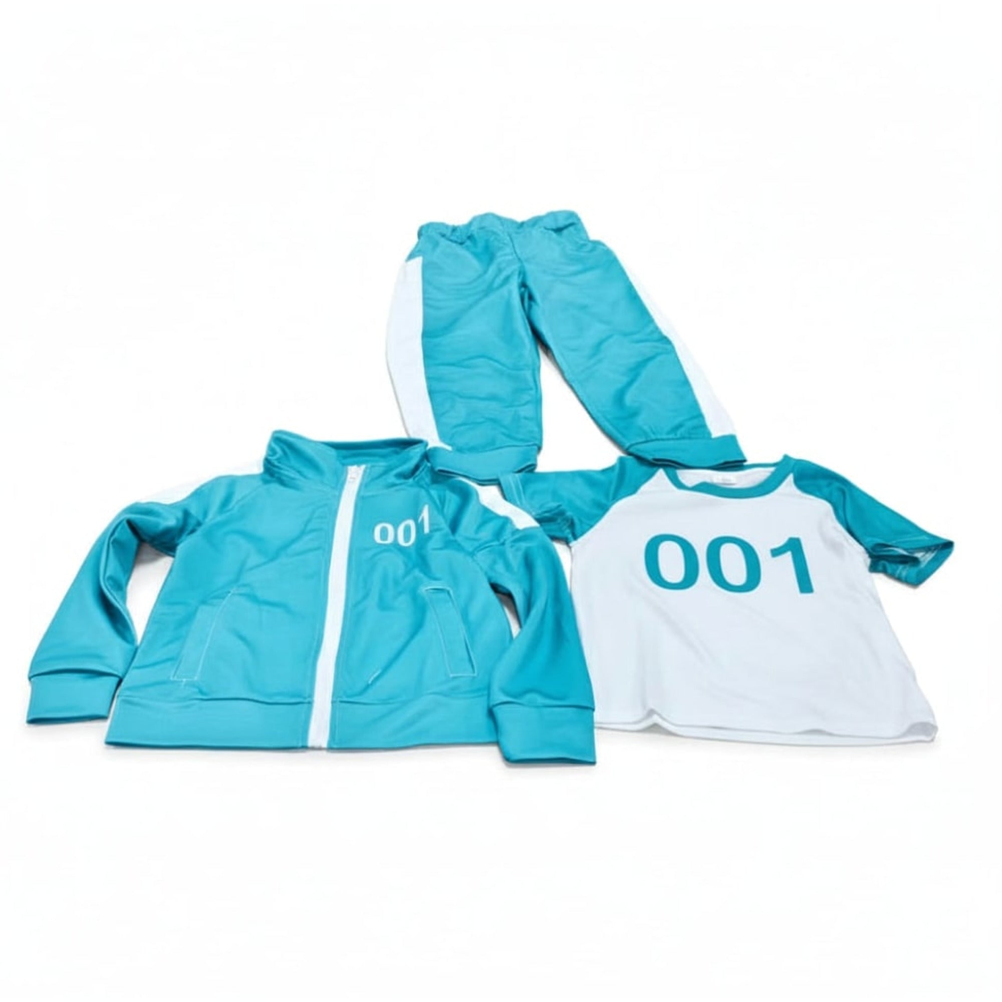 Kids Halloween Costume Three-piece Tracksuit Set With Numbers And Side Stripes - Image 14