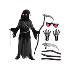 Kids' Halloween Grim Reaper Costume Hooded Robe Set With Glowing Eyes And Gloves - Image 3