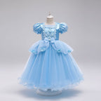 Kids' Halloween Princess Costume Dress With Tiara Wand And Accessories Set In Luxurious Satin And Layered Tulle - Image 1
