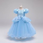 Kids' Halloween Princess Costume Dress With Tiara Wand And Accessories Set In Luxurious Satin And Layered Tulle - Image 5