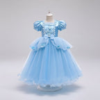 Kids' Halloween Princess Costume Dress With Tiara Wand And Accessories Set In Luxurious Satin And Layered Tulle - Image 6