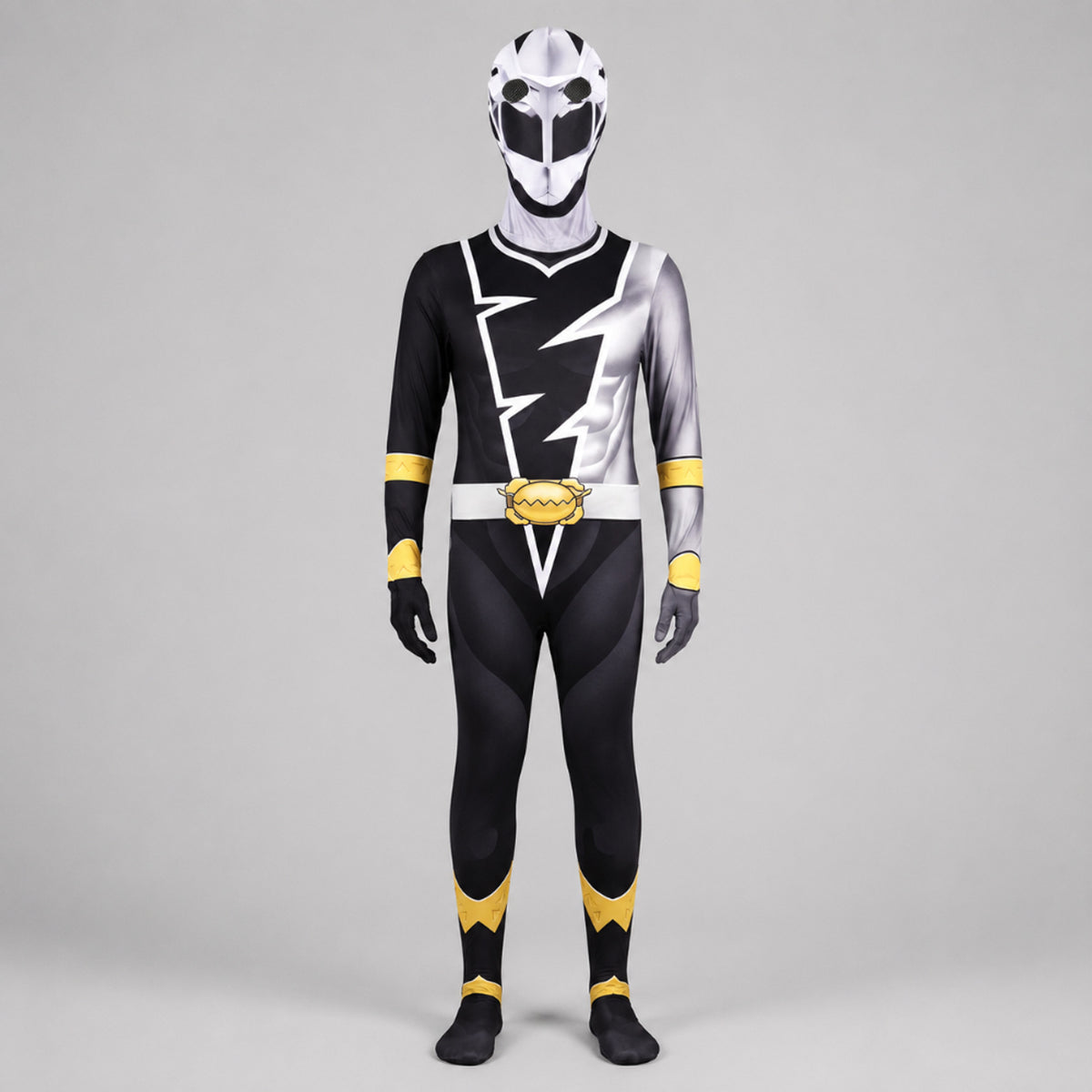 Kids' Halloween Superhero Costume Jumpsuit With Lightning Bolt Chest Panel For Instant Hero Transformation - Image 6