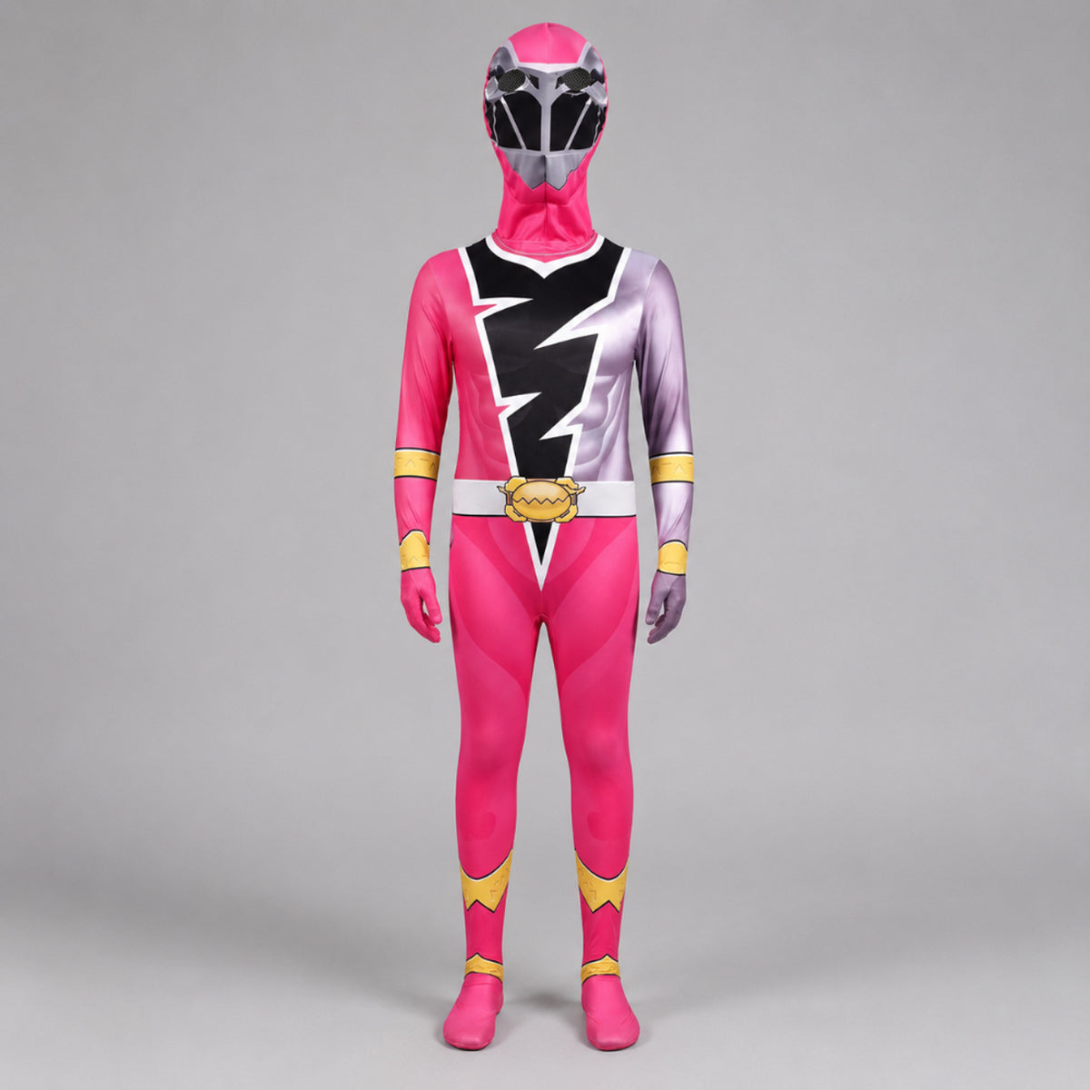 Kids' Halloween Superhero Costume Jumpsuit With Lightning Bolt Chest Panel For Instant Hero Transformation - Image 2