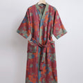 Kimono Robe with Relaxed Silhouette and Waist Belt - Image 4