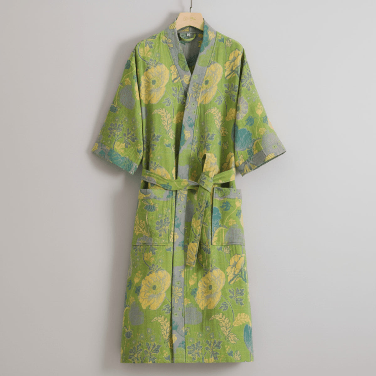 Kimono Robe with Relaxed Silhouette and Waist Belt - Image 8