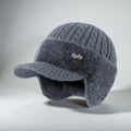 Knit Cap with Insulated Trapper Style and Visor - Image 2