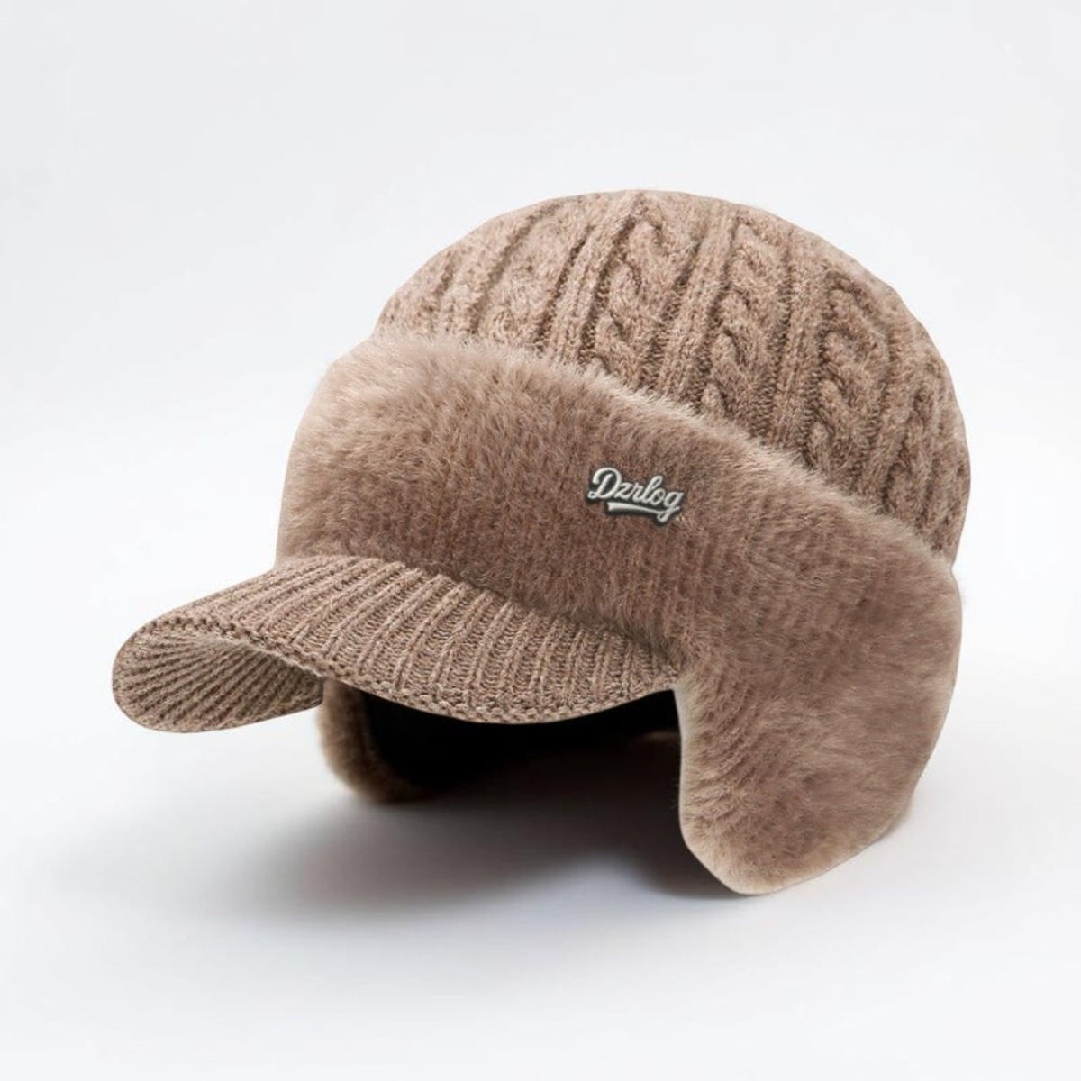 Knit Cap with Insulated Trapper Style and Visor - Image 4