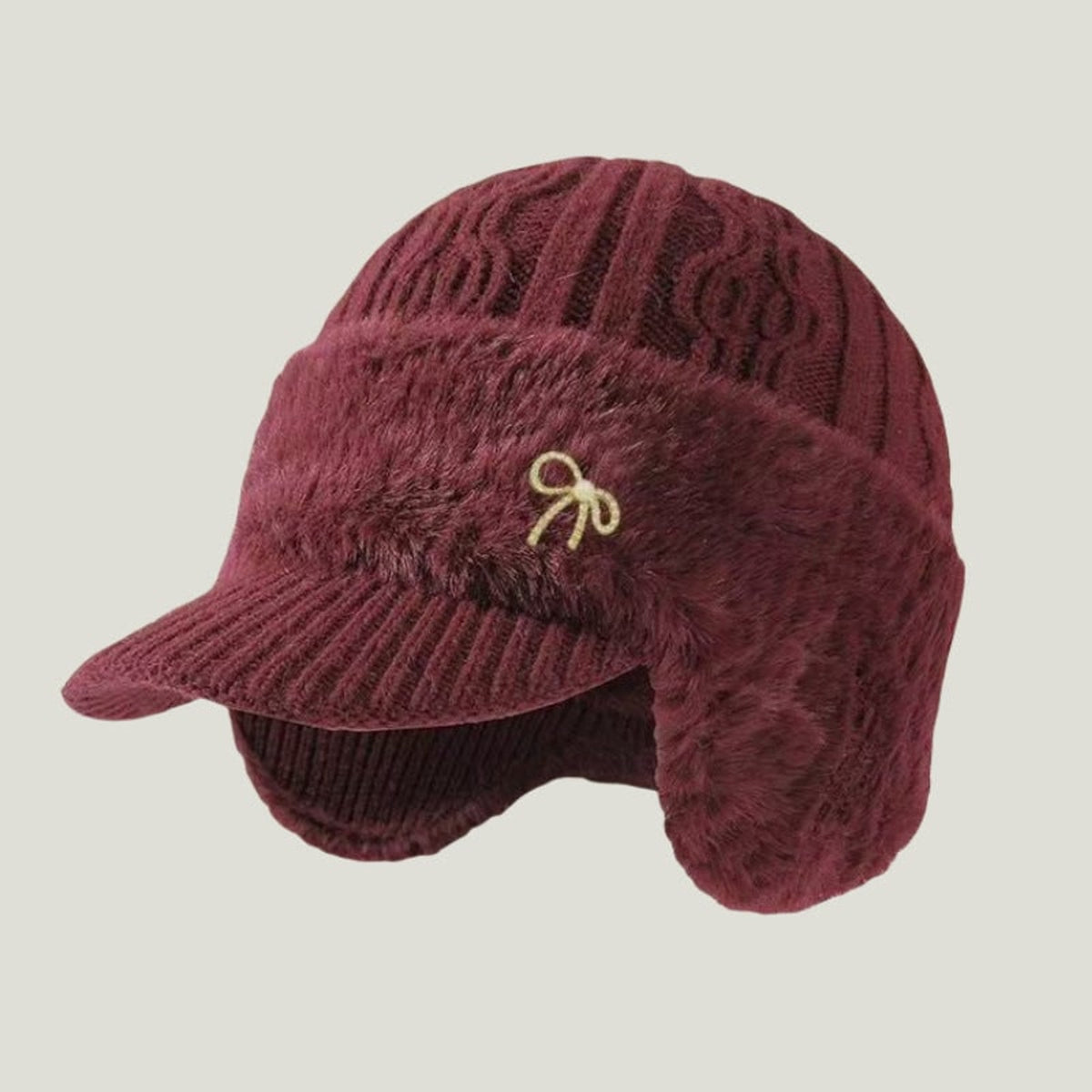 Knit Cap with Insulated Trapper Style and Visor - Image 6