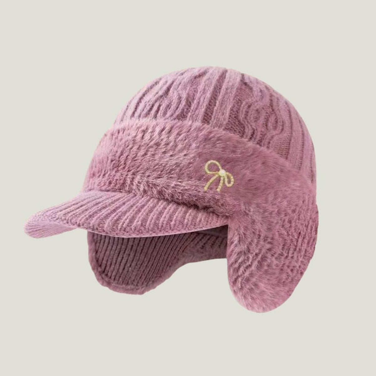 Knit Cap with Insulated Trapper Style and Visor - Image 7