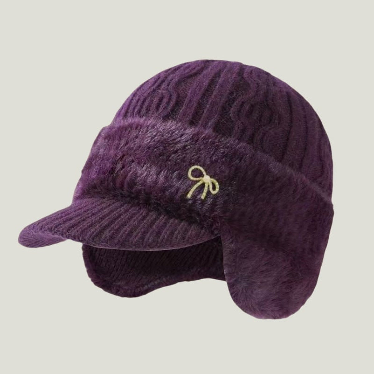 Knit Cap with Insulated Trapper Style and Visor - Image 8