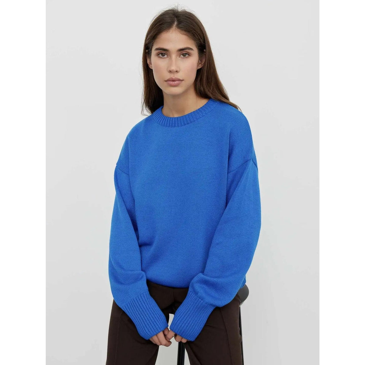 Knit Jumper with Relaxed Fit and Crew Neck - Image 3