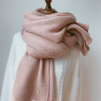 Knit Scarf with Ribbed Hem and Long Rectangular - Image 1