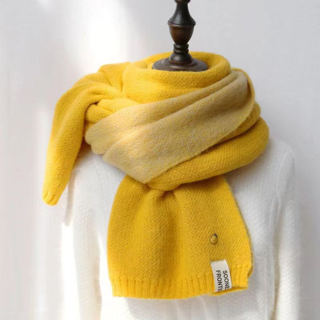 Knit Scarf with Ribbed Hem and Long Rectangular - Image 7