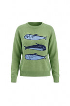 Knit Sweater with Relaxed Fit Crewneck and Fish Graphic - Image 5