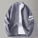 Knit Zip Sweater with Wool Blend and Ribbed Trims - Image 6