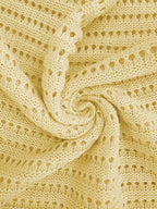 NOVA | Women's Knitted Holiday Mini Dress – Sleeveless Crochet Beach Vacation Dress | White & Yellow